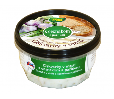 Oškvarky v masti s cesnakom 