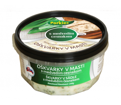 Oškvarky v masti s medvedím cesnakom