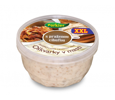 XXL Oškvarky v masti s praženou cibuľou 